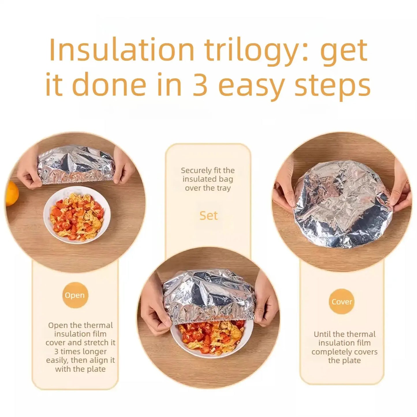 Aluminum Foil Heat-Retaining Food Cover for Kitchen & Dining Table