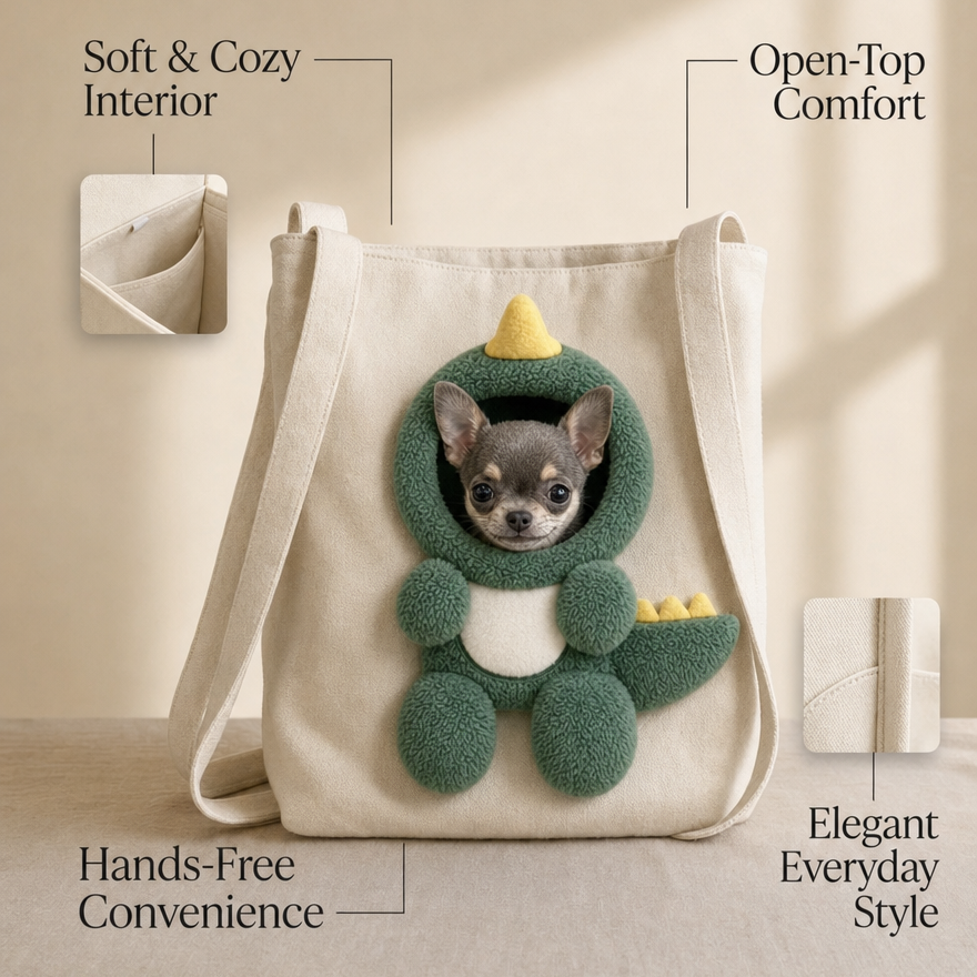 🐾 Cozy Carry Pet Tote with Peek-Out Head Opening