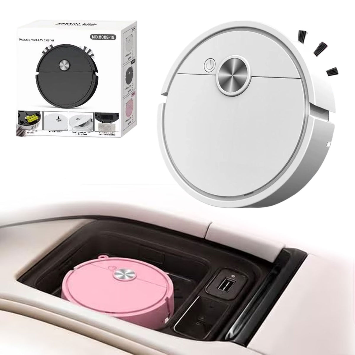 π§Ή Mini Robot Vacuum Mop β Compact 3-In-1 Cleaner For Cars, Desks & Small Spaces