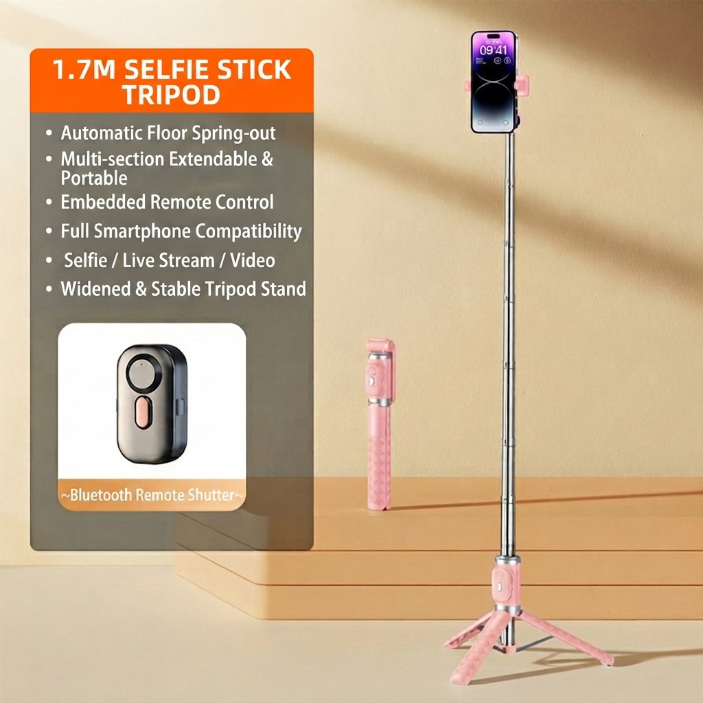 π± SmartSelfie Stick & Tripod β Wireless Remote, Stable Stand, Creator Kit for iPhone & Android βοΈ
