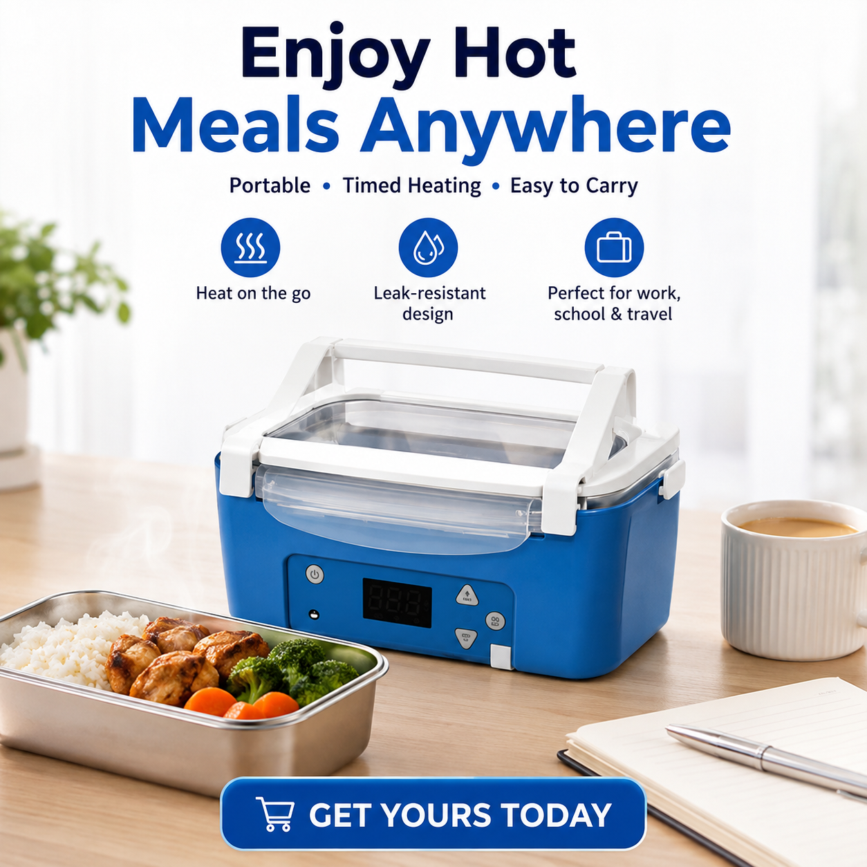 🍱 Portable Electric Heated Lunch Box | Warm Meals Anywhere For Work, Travel & Daily Meal Prep