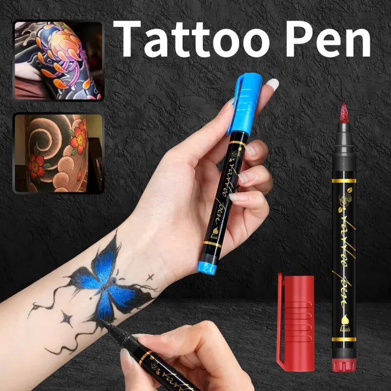 Temporary Tattoo Markers Set 🎨 – Skin-Safe Face Paint & Body Art Kit for Halloween & Parties