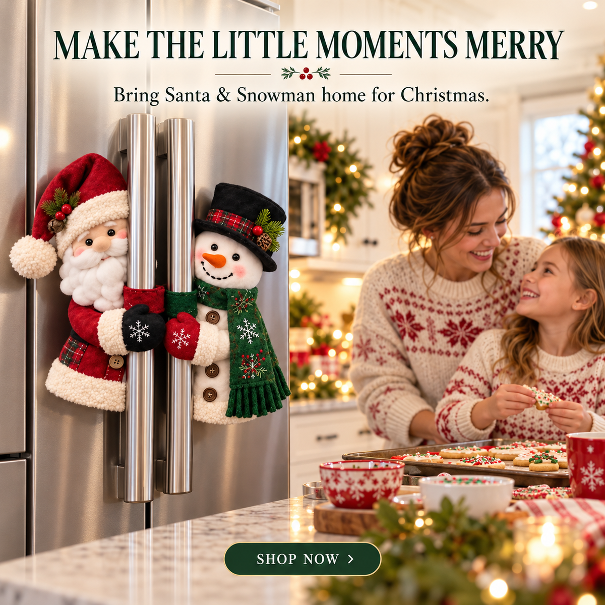 π Santa & Snowman Christmas Fridge Handle Huggers