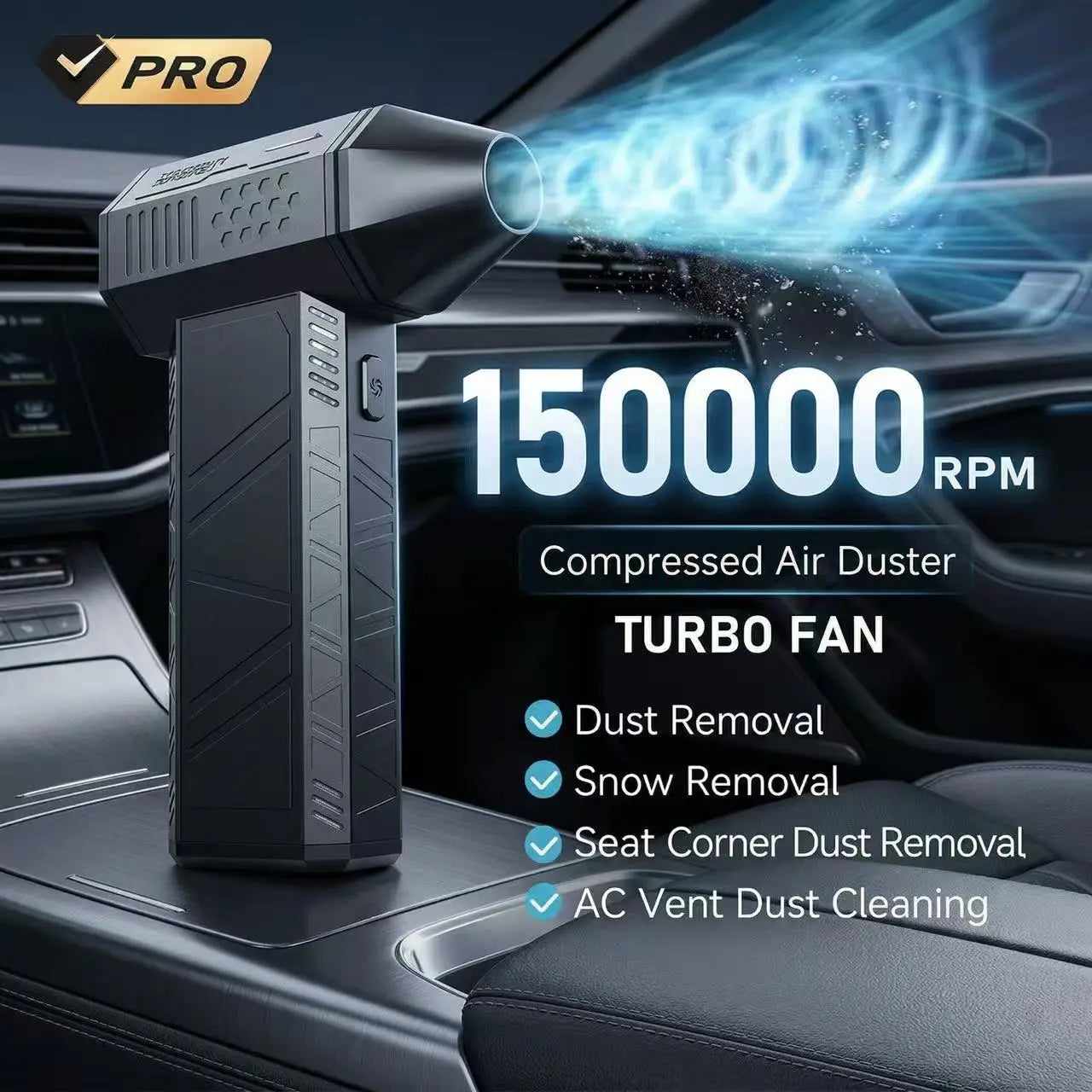 ⚡ Cordless Turbo Air Duster – High-Power Jet Fan for Fast, Effortless Cleaning 💨