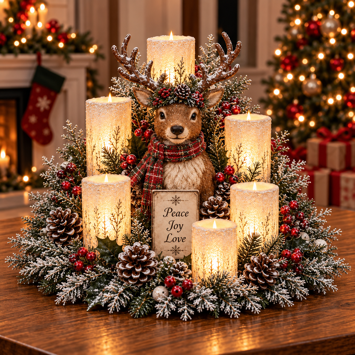 ๐
๐ Christmas Santa Table Centerpiece โ Festive Winter Holiday Decorโจ