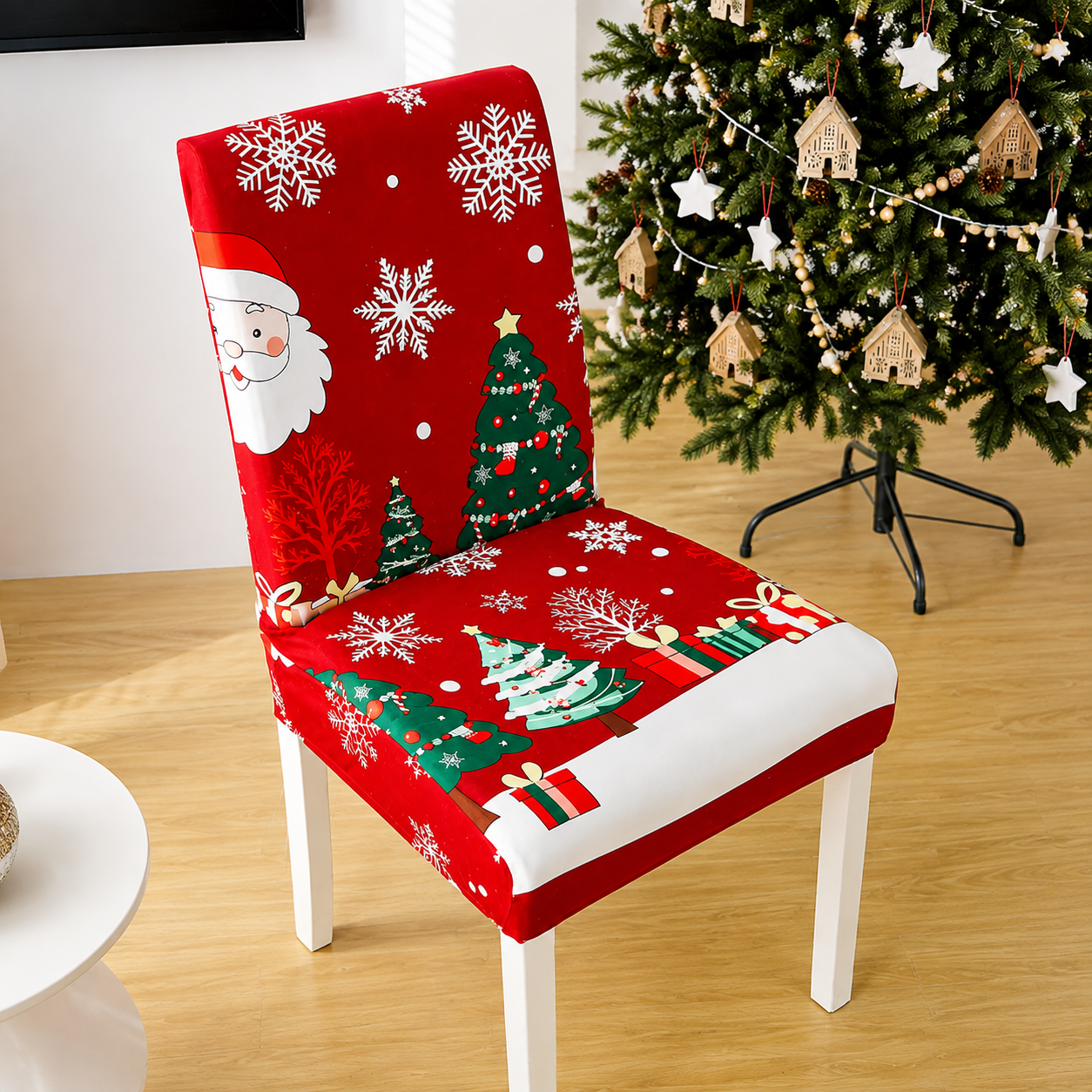 ๐
Christmas Chair Cover โ Festive Santa Dining Chair Slipcover, Holiday Home Decor for Instant Christmas Makeover