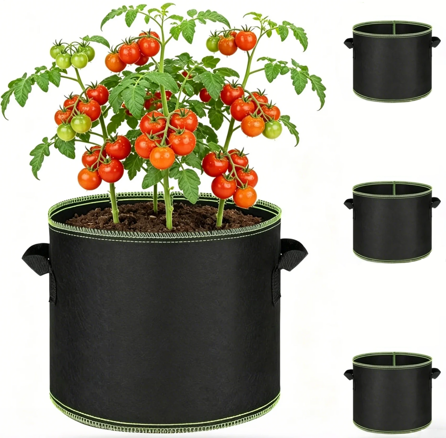 Heavy-Duty Fabric Grow Bags – Breathable Reusable Plant Pots