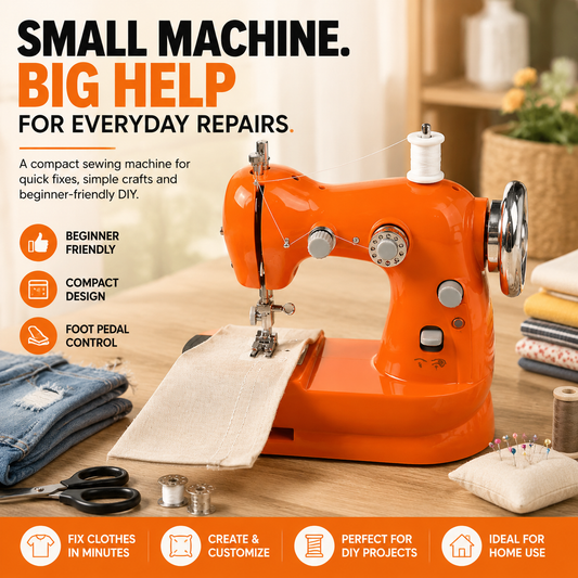 🏠 HOME DIY SALE | Mini Electric Sewing Machine – Compact Sewing Helper for Repairs, Crafts & Creative Projects
