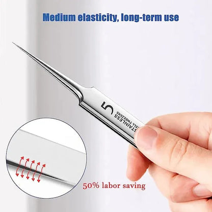 ✨ Precision Blackhead Tweezer Set – 3 Stainless Steel Tip Styles