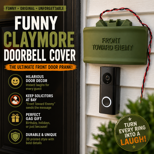 Prank Claymore Mine Doorbell No Soliciting Safe Doorbell Funny Fake Fake Mine Doorbell Gift Bell Button Cover Front for Joke Gag Pranks Gift Toward Friend Adults Home Decor
