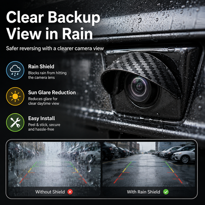 🚗 Car Backup Camera Rain Shield – Waterproof Rear View Camera Visor Cover, Anti-Rain & Sun Shade Protector (4PCS)