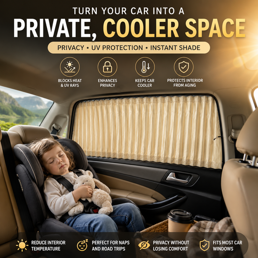 🚗 Magnetic Car Window Curtains – Privacy & UV Blocking Sun Shades