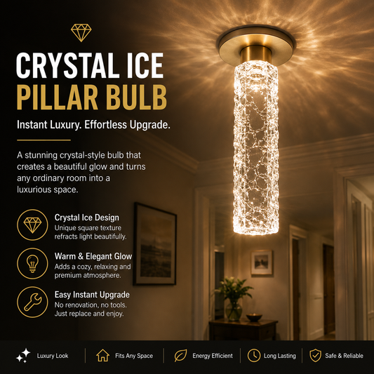 ✨Crystal Ice Pillar Bulb – Decorative Crystal Glow Light for Home Decor