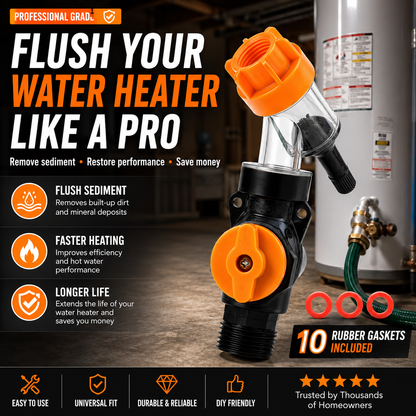 🔥 50% OFF TODAY | Water Heater Flush Kit – Remove Sediment & Restore Flow