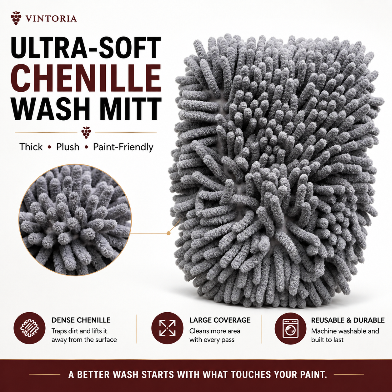 🫧 Premium Car Wash Mitt – More Suds, More Coverage, Easier Car Cleaning