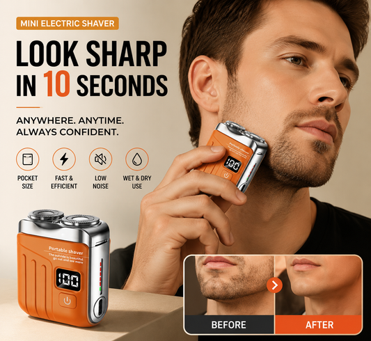 🧲Mini Pocket Electric Shaver – Fast USB Rechargeable Portable Razor for Men
