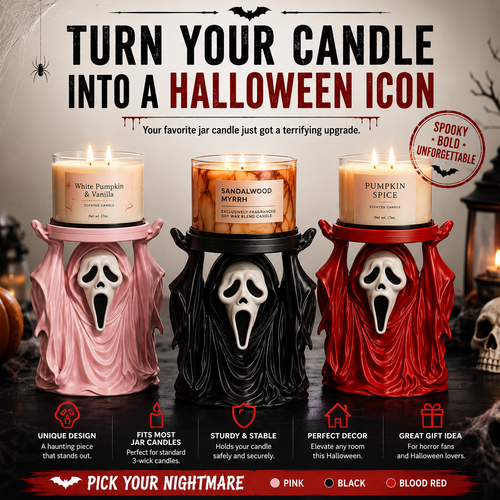 🖤 GIFT DEAL | Halloween Ghost Candle Holder – Unique Horror Gift for Candle Lovers & Spooky Decor Fans