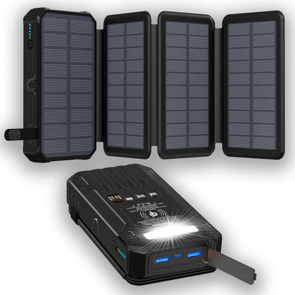 🔋 48000mAh Solar Power Bank – Wireless Portable Charger