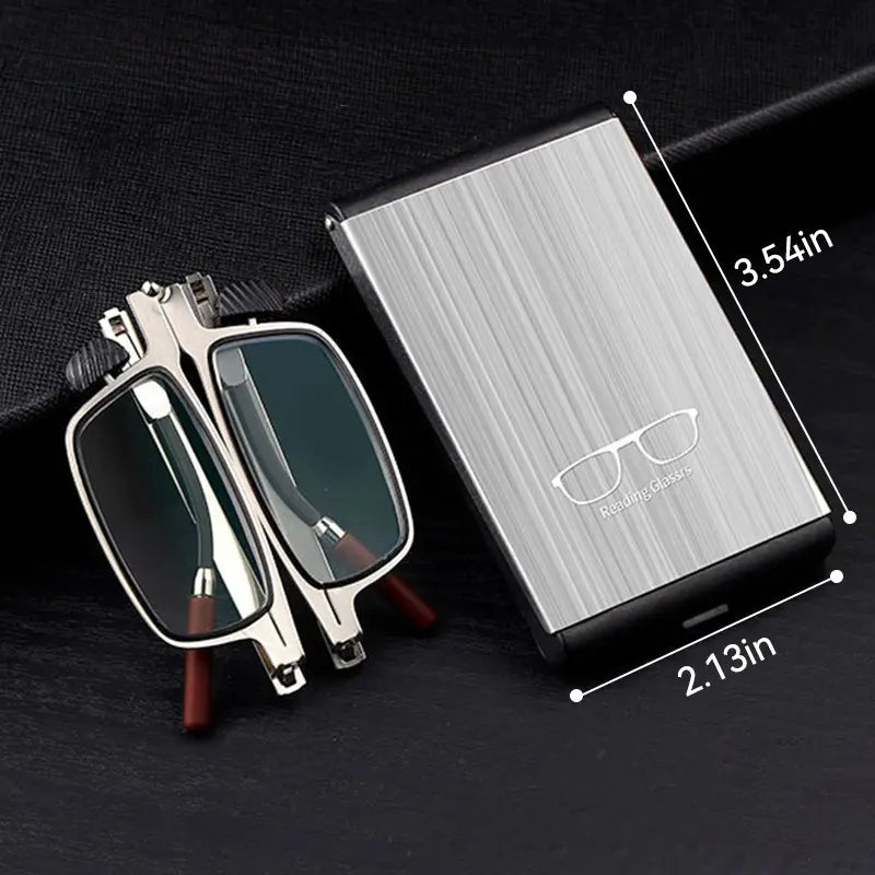 👓 HOT SALE | Folding Reading Glasses – Ultra-Slim Portable Readers with Protective Metal Case for Everyday & Travel