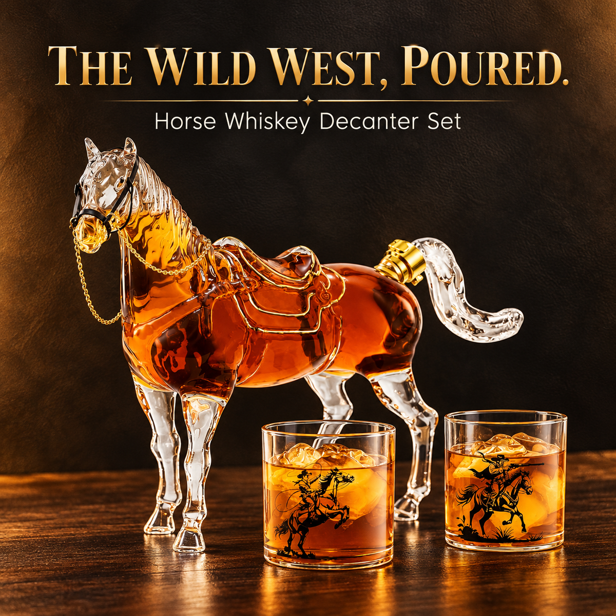 🐎 Western Horse Whiskey Decanter Set
