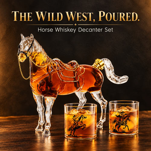 🐎 Western Horse Whiskey Decanter Set