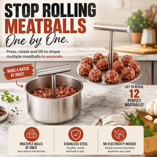 🍝 FAMILY KITCHEN DEAL | Stainless Steel Meatball Press – Make Uniform Meatballs for Pasta, Dinner & Meal Prep