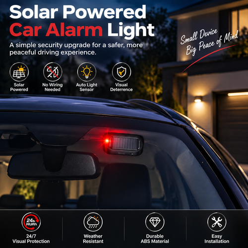 🔥 50% OFF TODAY | Solar Powered Car Alarm Light - Wireless LED Vehicle Security Indicator