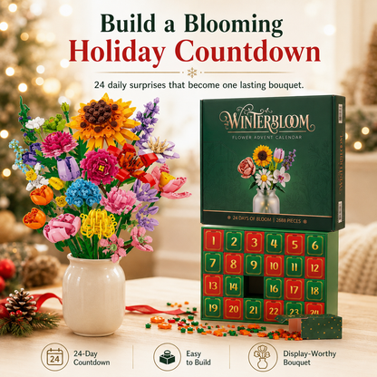 🌸 CHRISTMAS FAVORITE | Flower Building Blocks Advent Calendar – 24 Daily Surprises That Become a Decorative Bouquet
