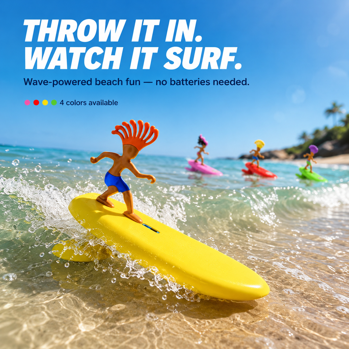 🏄 BEACH FAVORITE | Mini Surfing Toy – Toss It Into The Waves & Watch It Ride Back Toward Shore