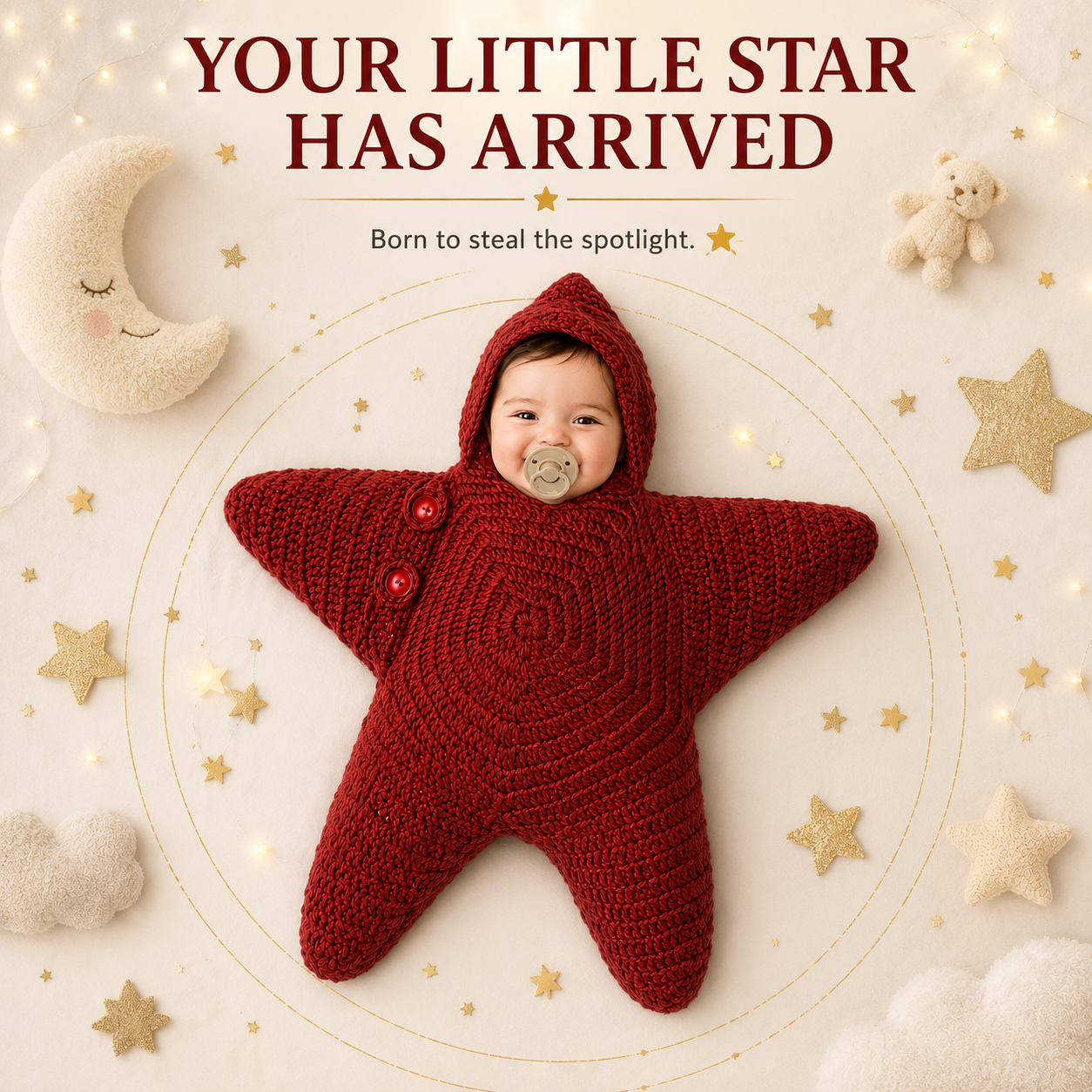 ⭐ Little Starfish Baby Romper – Cozy Knitted One-Piece Made for Picture-Perfect Moments