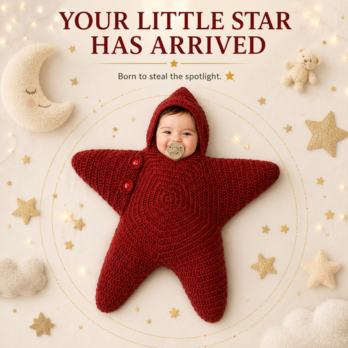 ⭐ Little Starfish Baby Romper – Cozy Knitted One-Piece Made for Picture-Perfect Moments