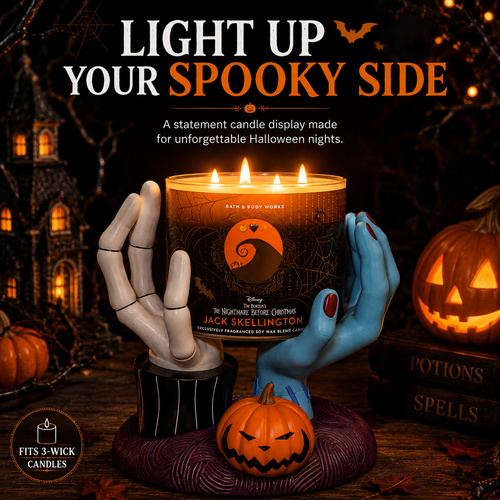 🎃 Spooky Hand Candle Holder – Gothic Halloween Pumpkin Display