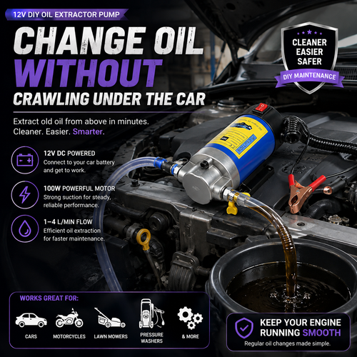 💪Fall Sale 50% OFF🔥 | 12V Portable Oil Extractor Pump – Easier DIY Oil Changes