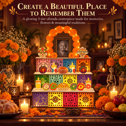 🔥Last Day 49% OFF - 🎃🏵️Day of the Dead Wooden Altar Display Set | 💕Death is not the end of life, forgetting is(📦Buy 2 Free Shipping)