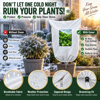 🌿 WINTER GARDEN ESSENTIAL | Plant Frost Protection Cover – Breathable Reusable Cover for Shrubs, Pots & Young Trees