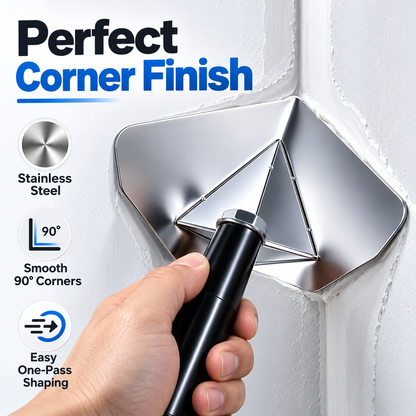 🏠 Corner Finishing Trowel – Stainless Steel Plaster & Putty Tool for Interior Wall Corners