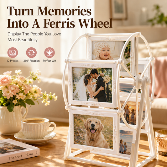 🎡 Ferris Wheel Photo Frame | Rotating 12-Photo Memory Gift