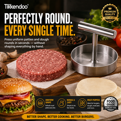 🍔 BBQ FAVORITE | Manual Burger Patty Press – Uniform Round Patties for Grilling, Meal Prep & Home Cooking
