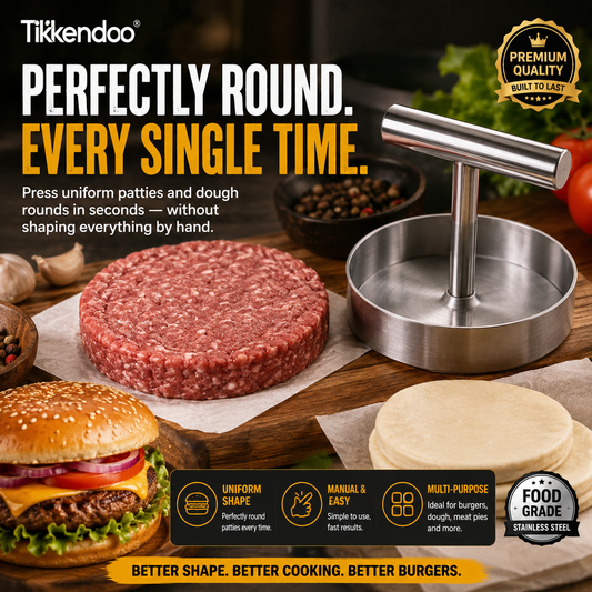 🍔 BBQ FAVORITE | Manual Burger Patty Press – Uniform Round Patties for Grilling, Meal Prep & Home Cooking