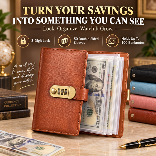 🔒 MONEY ORGANIZER | A6 Savings Notebook with Secure Closure – Cash Storage, Budget Planner & Expense Tracker