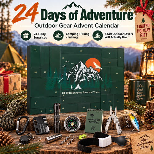 🏕️ OUTDOOR LOVER FAVORITE | 24-Piece Camping Gear Advent Calendar – Christmas Countdown Gift for Adults