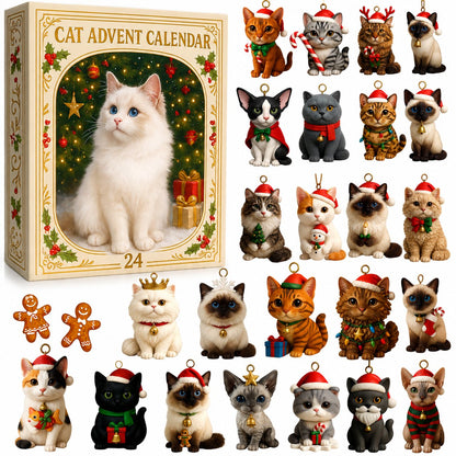 🐱 2026 Cat Advent Calendar – 24 Cat Charms & Holiday Ornaments 🎄