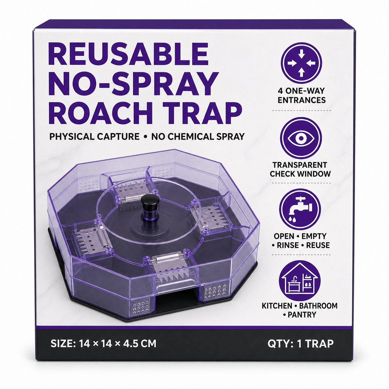 🪳 50% OFF Reusable Roach Trap – Catch Crawling Pests Without Spraying