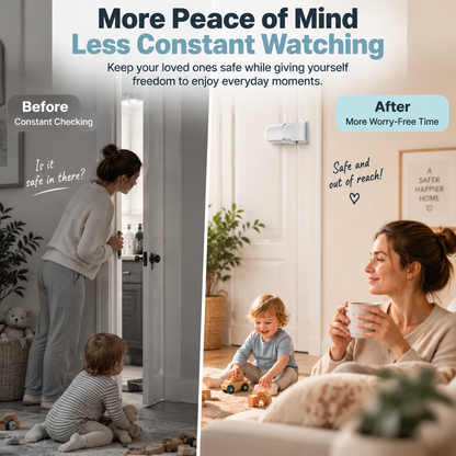 👶 TODDLER DOOR SAFETY LOCK | High-Mount Child Lock for Interior Doors with Tool-Free Installation
