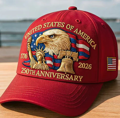 🇺🇸 ☀️ 250 Years of American Freedom Cap – Vintage Commemorative Patriotic Hat