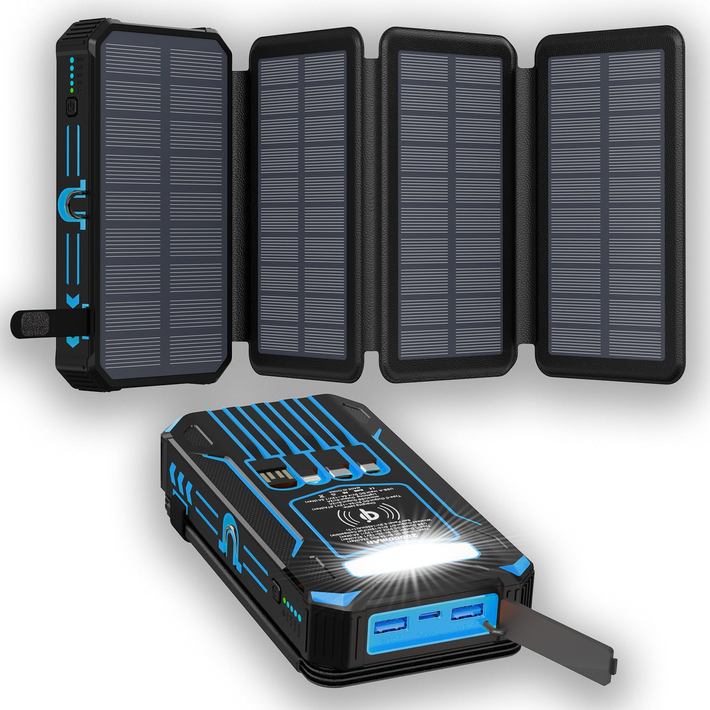 🔋 48000mAh Solar Power Bank – Wireless Portable Charger