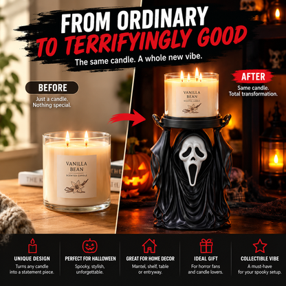 🖤 GIFT DEAL | Halloween Ghost Candle Holder – Unique Horror Gift for Candle Lovers & Spooky Decor Fans