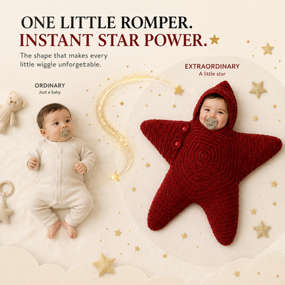 ⭐ Little Starfish Baby Romper – Cozy Knitted One-Piece Made for Picture-Perfect Moments