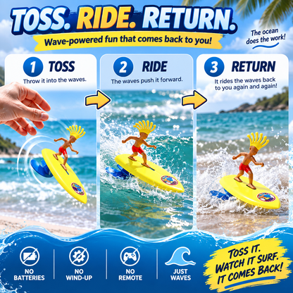 🏄 BEACH FAVORITE | Mini Surfing Toy – Toss It Into The Waves & Watch It Ride Back Toward Shore