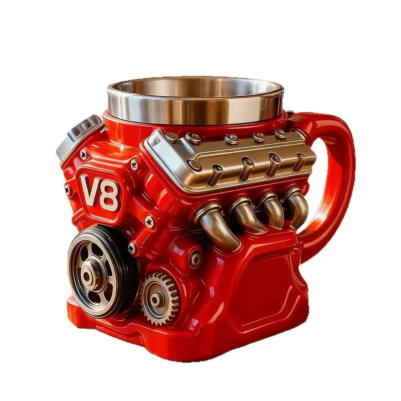 V8 Engine Coffee Mug – Unique Engine Shaped Coffee Mug for Car Lovers Gift